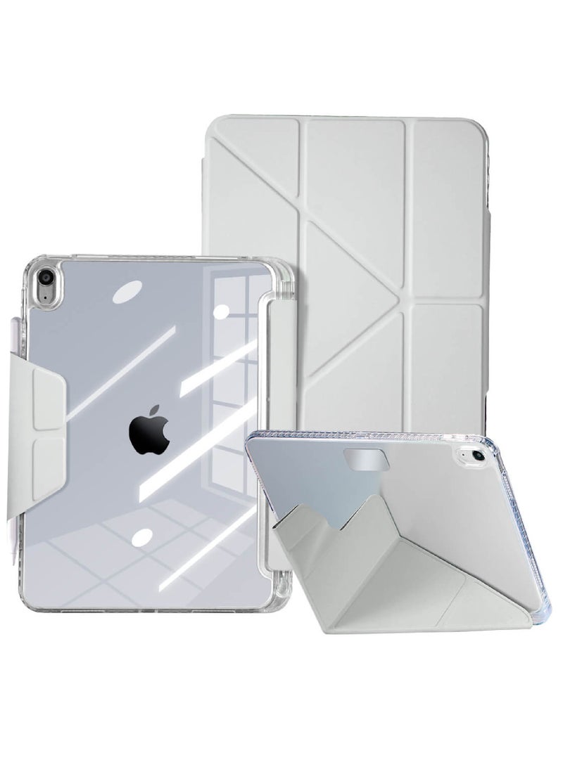 Rock Pow Case for iPad Air 11 inch M3/M2 2025/2024 Gen iPad Air 11 Case/Case For iPad Air 5 10.9 inch 2022/Air 4 10.9 inch 2020 iPad Air 10.9 Case Slim Stand Soft Clear Transparent Shell Back with Discreet Retractable Pencil Holder Smart Cover for ir 5th/air 4th 10.9inch 2022/2020,air 6th/air 7th 11inch 2025/2024 - Image 1