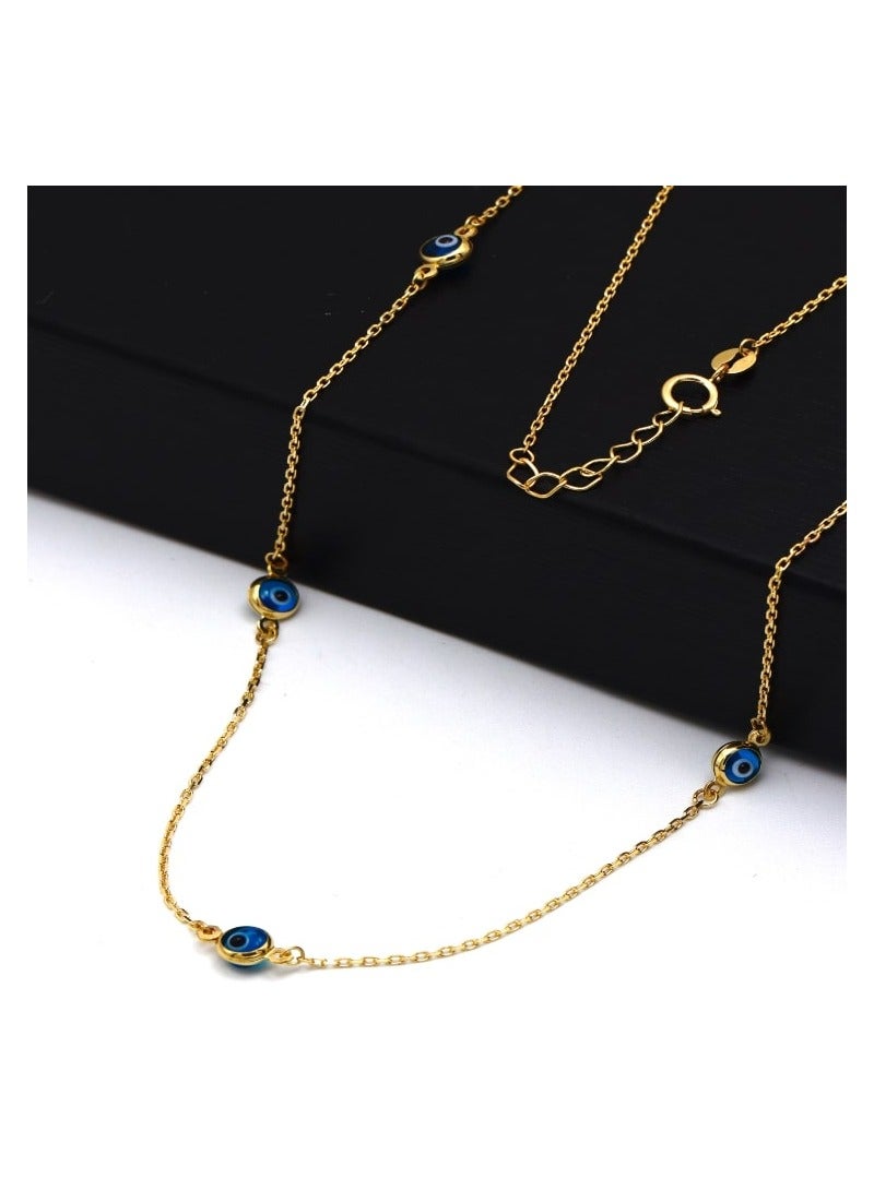 جولد زون Real Gold Evil Eye Choker Adjustable Size Necklace  - Image 4