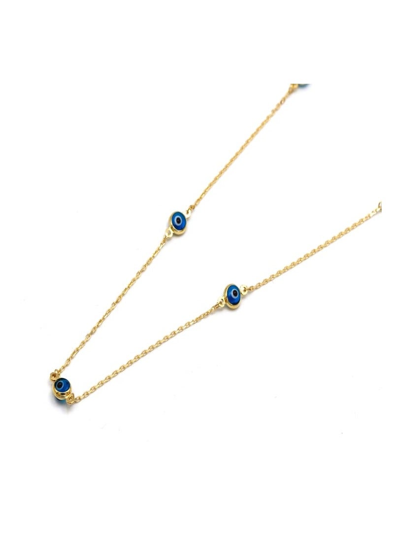 جولد زون Real Gold Evil Eye Choker Adjustable Size Necklace  - Image 3