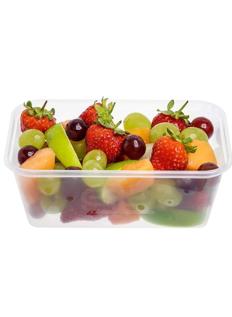 vsell24 50 قطعة حاويات بلاستيكية شفافة سعة 750 مل مع أغطية للوجبات الجاهزة وحزم المكتب وتخزين التوابل - Image 5