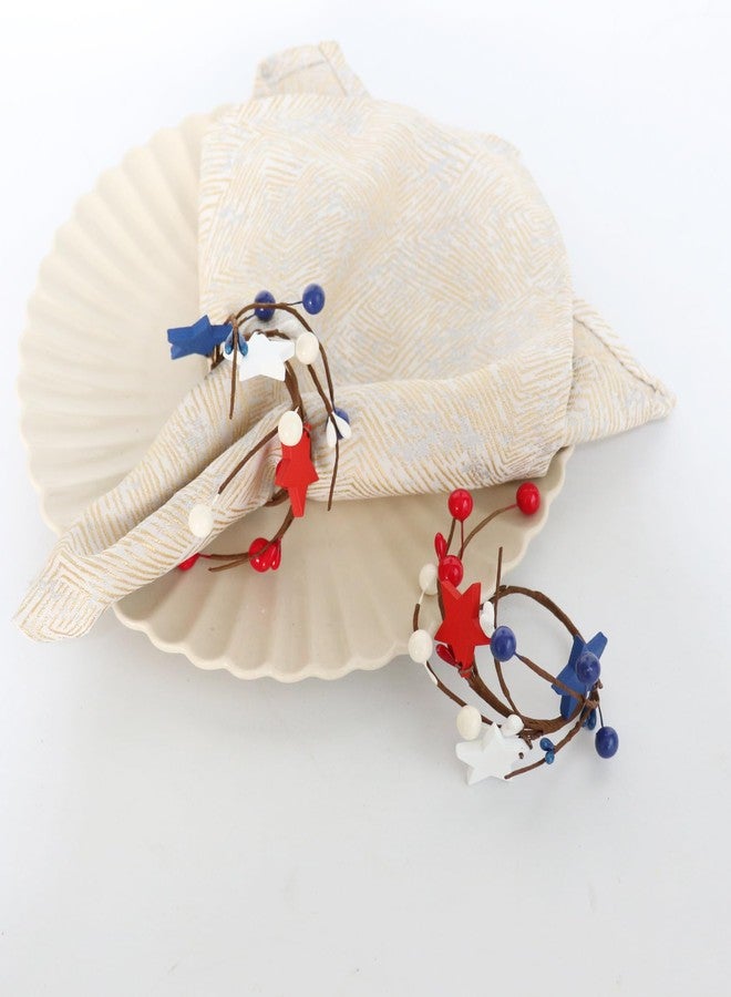 CCUUHJ Pip Berry Napkin Rings Set of 6, 4th of July Napkin Ring Holder Patriotic Napkin Rings Blue Red White Berry Napkin Buckle for Independence Day, Dinning Table Parties Decoration (Blue, 1.8) - Image 2