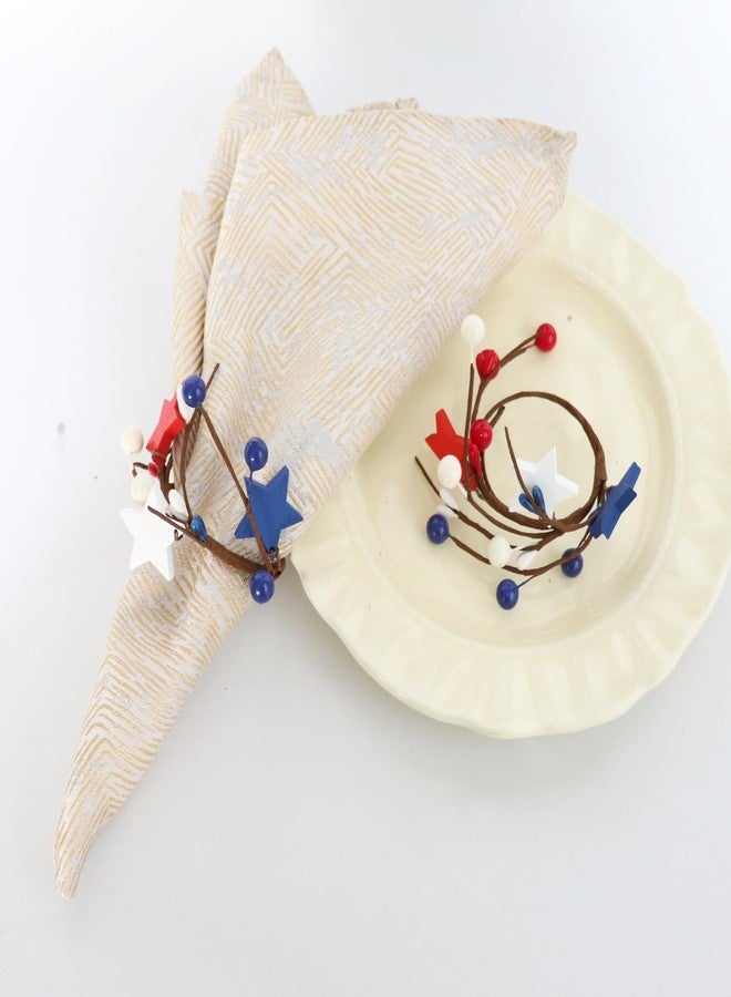 CCUUHJ Pip Berry Napkin Rings Set of 6, 4th of July Napkin Ring Holder Patriotic Napkin Rings Blue Red White Berry Napkin Buckle for Independence Day, Dinning Table Parties Decoration (Blue, 1.8) - Image 4
