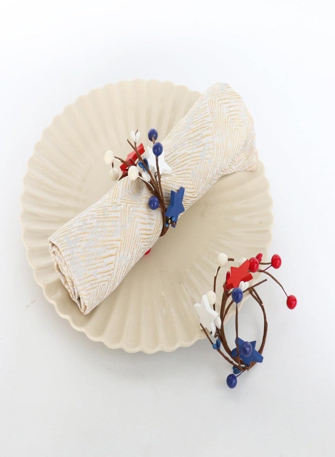 CCUUHJ Pip Berry Napkin Rings Set of 6, 4th of July Napkin Ring Holder Patriotic Napkin Rings Blue Red White Berry Napkin Buckle for Independence Day, Dinning Table Parties Decoration (Blue, 1.8) - Image 5