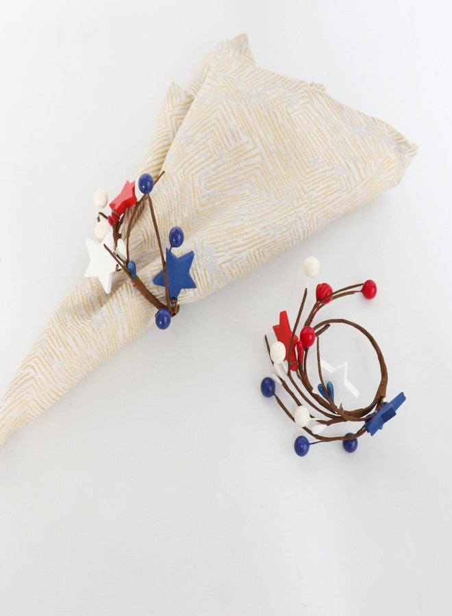 CCUUHJ Pip Berry Napkin Rings Set of 6, 4th of July Napkin Ring Holder Patriotic Napkin Rings Blue Red White Berry Napkin Buckle for Independence Day, Dinning Table Parties Decoration (Blue, 1.8) - Image 3