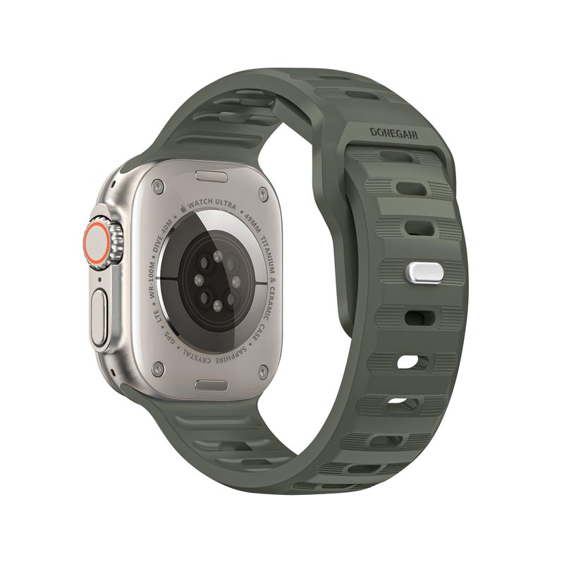 DONEGANI UC1 Band for Apple Watch Bands Women Men Se Ultra 2 40mm 44mm 46mm 42mm 45mm 41mm 38mm 49mm Series 10 9 8 7 6 5 4 3 iWatch Sport Strap Silicone Army Green - Image 2