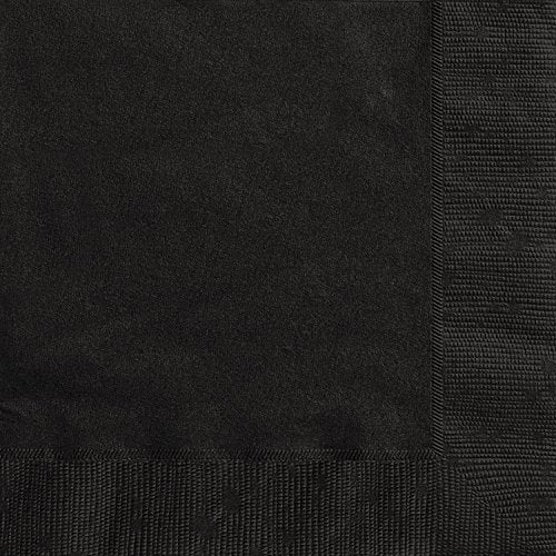 Unique Solid Black Luncheon Paper Napkins - Pack of 20 - Elegant & Durable Design - Perfect for Parties, Events & Celebrations - Image 1