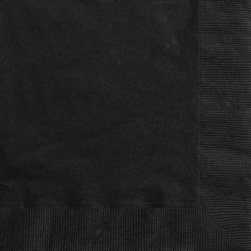 Unique Solid Black Luncheon Paper Napkins - Pack of 20 - Elegant & Durable Design - Perfect for Parties, Events & Celebrations - Image 4