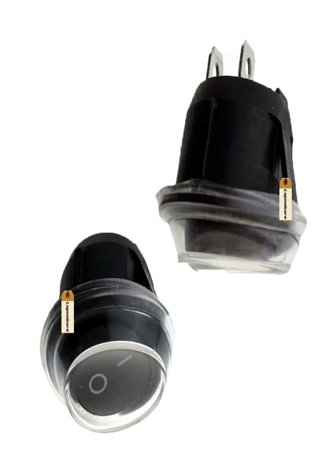 Lsgoodcare 30PCS Round Type Switch Black AC 6A 250V 10A 125V 2 Pin ON/Off I/O SPST Snap in Mini Boat Rocker Switch with 30Pcs Waterproof Cap (Black) - Image 5