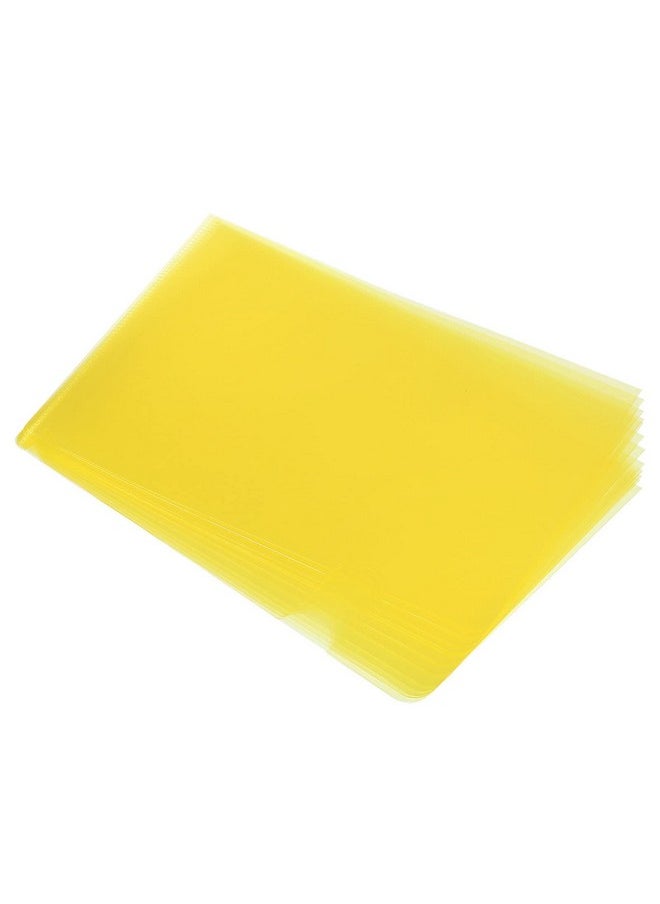 PATIKIL - L Type Folders 12 Pack A5 Plastic Clear Document Folder File Jacket Sleeves Project Pockets Yellow - Image 1