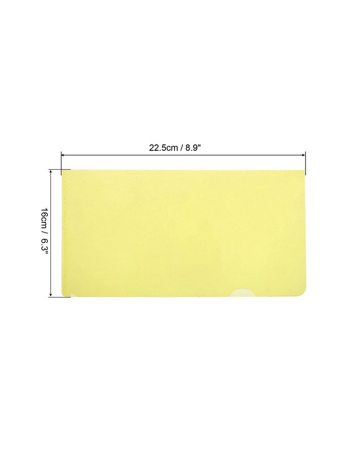 PATIKIL - L Type Folders 12 Pack A5 Plastic Clear Document Folder File Jacket Sleeves Project Pockets Yellow - Image 1
