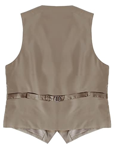 Gioberti Men's Formal Suit Vest Fit for Business or Casual Dress, Beige, 3X-Large - Image 3