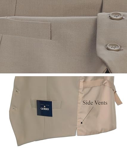Gioberti Men's Formal Suit Vest Fit for Business or Casual Dress, Beige, 3X-Large - Image 4
