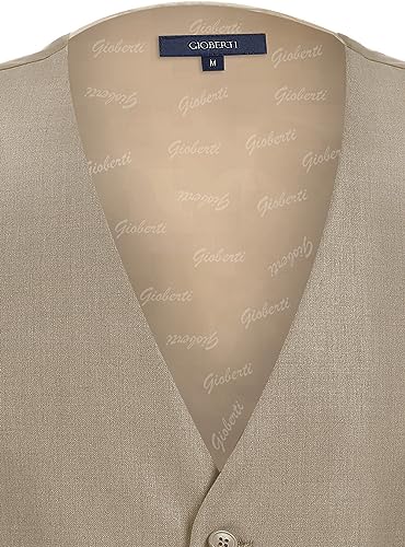 Gioberti Men's Formal Suit Vest Fit for Business or Casual Dress, Beige, 3X-Large - Image 5