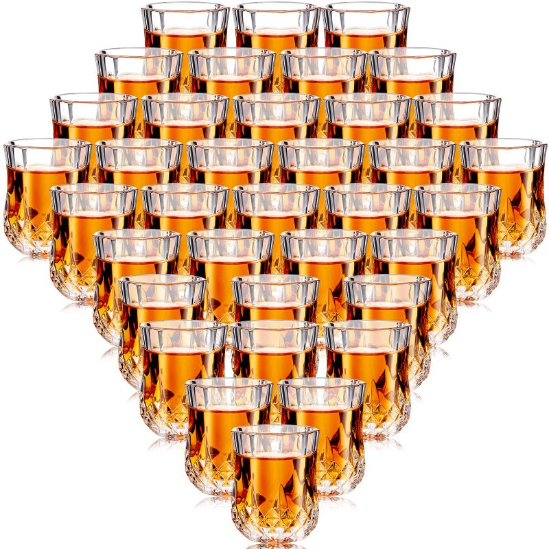 Meanplan Meanplan 17oz Mini Shot Glasses Set Tasting Glasses Heavy Base Clear Shot cup Cute Cordial Mini Wine cups for Serving Whiskey Wine Juice36 Pcs 
