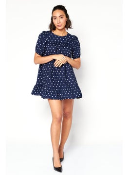 In the style Women Polka Dots Mini Dress, Navy  - Image 4