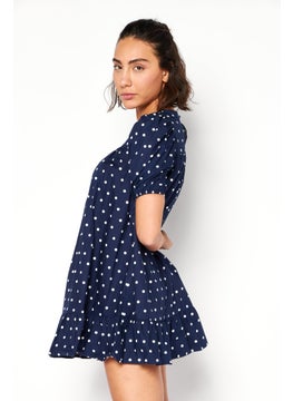 In the style Women Polka Dots Mini Dress, Navy  - Image 2