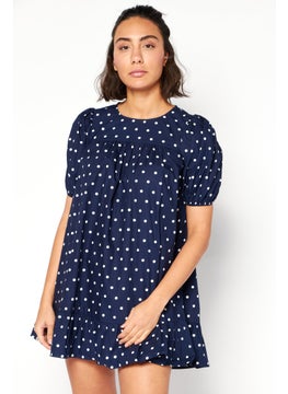 In the style Women Polka Dots Mini Dress, Navy  - Image 1