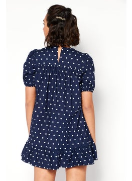 In the style Women Polka Dots Mini Dress, Navy  - Image 3