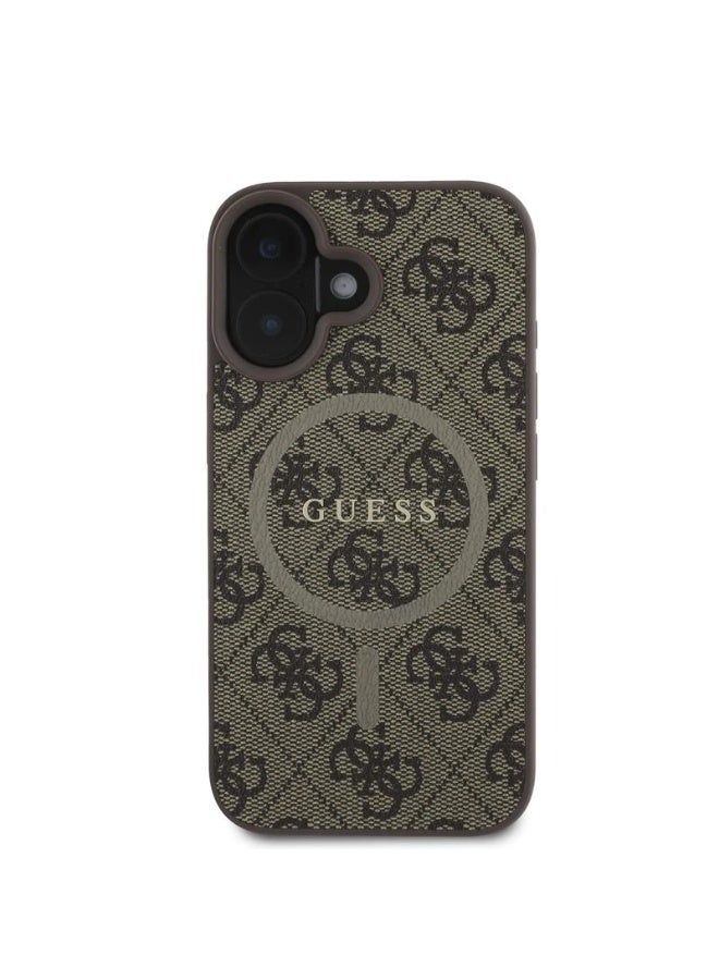 GUESS Guess 4G Magnetic Ring Case for iPhone 16 – MagSafe Compatible – Luxury Brown Edition - Image 2
