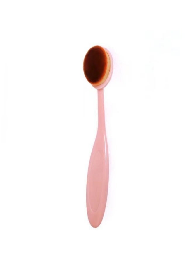 Generic Professional oval makeup brush set of makeup brushes for flawlessly blending liquid, cream or powder cosmetics PINK  - Image 2