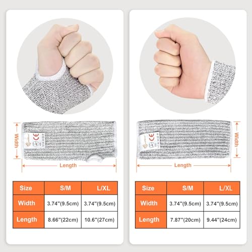 Evridwear Arm Protectors for Thin Skin and Bruising Cut Resistant Arm Sleeves Arm Guards Protective Sleeves for Men Women, 2 Pairs without Thumb Hole L/XL - Image 5