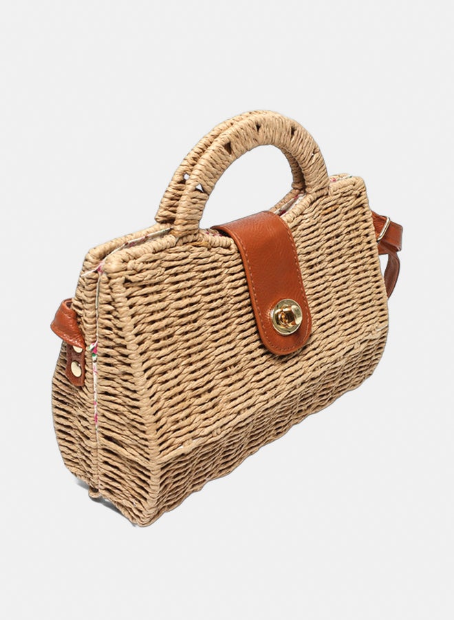 Glitter Women Beach\Summer Bag - Camel - Image 2