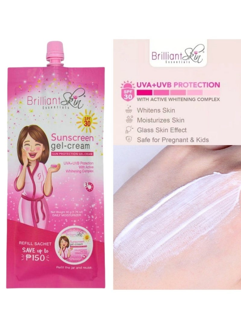 BrightSign 12PCS Sunscreen Gel Cream SPF30   Lightweight, Breathable & Fast-Absorbing, Daily UV Protection, Moisturizing & Non-Greasy - Image 2