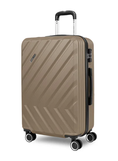 PARAJOHN Large 28-Inch ABS Material Lightweight Hardshell Luggage Trolley | 3.8kg Durable Hardsided Spinner Trolley Suitcase  champagne