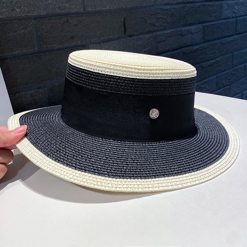 British Straw Hat M Logo Sun Protection Woven Straw - Image 1