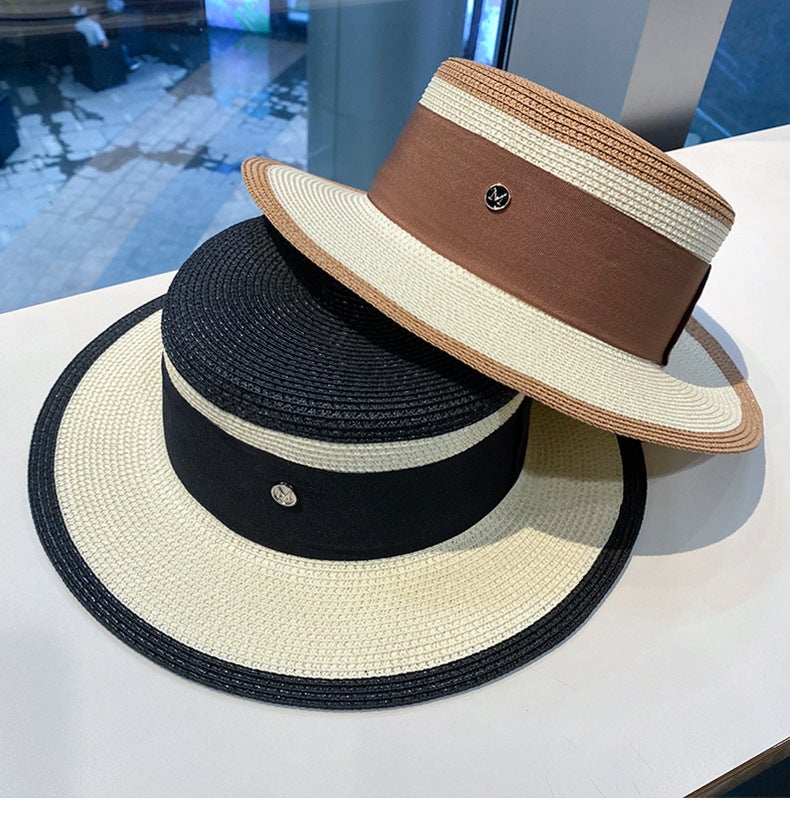 British Straw Hat M Logo Sun Protection Woven Straw - Image 2