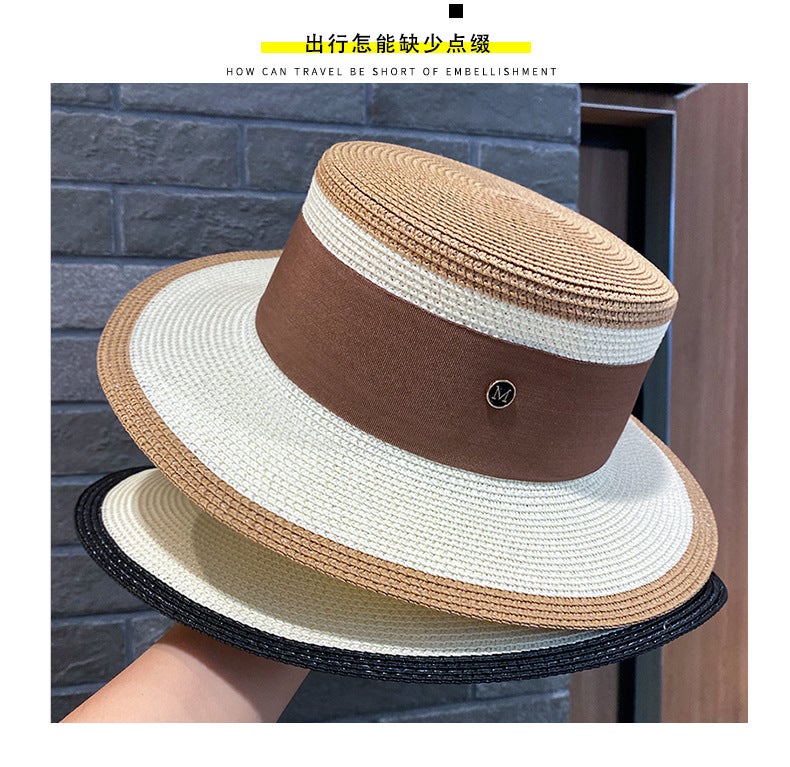 British Straw Hat M Logo Sun Protection Woven Straw - Image 3