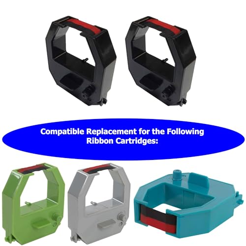 COMPUMATIC 2-Pack Compatible Replacement Ribbon fits uPunch HN1000 HN2000 HN3000 HN4000 FN1000, Pyramid 2500 2650pro 3800, Nile 4500PP, Black/Red Ink - Image 2