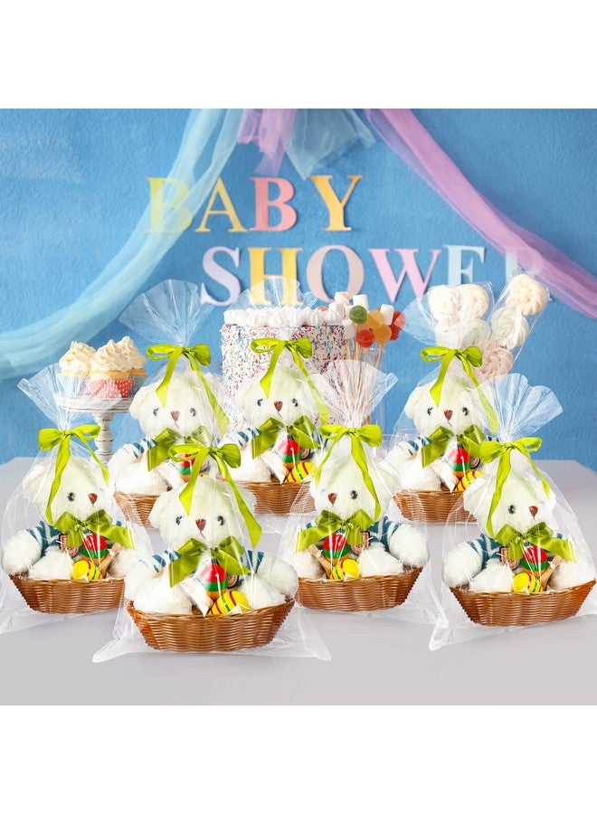 بوتشن مجموعة من 24 سلة بلاستيكية بيضاوية صغيرة لتخزين الفاكهة والخبز، سلة تخزين طعام للهدايا، فارغة للمطبخ المنزلي والمطعم، تخزين الطعام، عرض الديكور - Image 5