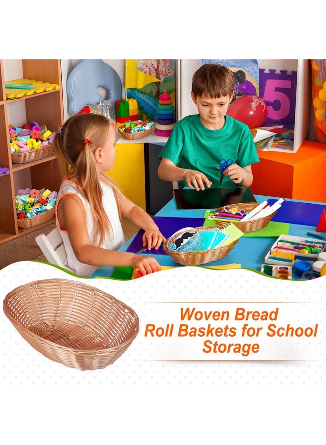 بوتشن مجموعة من 24 سلة بلاستيكية بيضاوية صغيرة لتخزين الفاكهة والخبز، سلة تخزين طعام للهدايا، فارغة للمطبخ المنزلي والمطعم، تخزين الطعام، عرض الديكور - Image 3