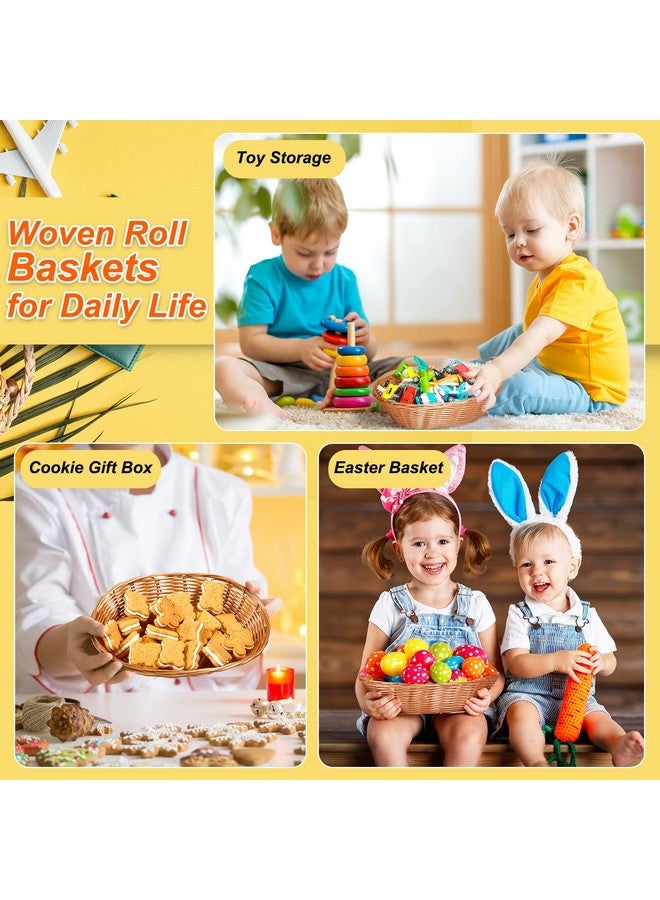 بوتشن مجموعة من 24 سلة بلاستيكية بيضاوية صغيرة لتخزين الفاكهة والخبز، سلة تخزين طعام للهدايا، فارغة للمطبخ المنزلي والمطعم، تخزين الطعام، عرض الديكور - Image 4