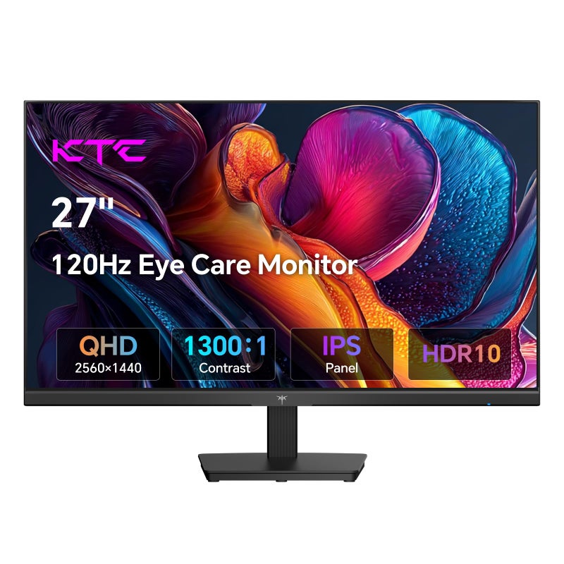 KTC 27 Inch QHD Computer Monitor 100Hz, Up to 120Hz, IPS Panel, 2K 1440P PC Gaming Monitor for Home Office, Adaptive-Sync Support, HDR10, Tilt Adjustable, H27D9 - Image 1