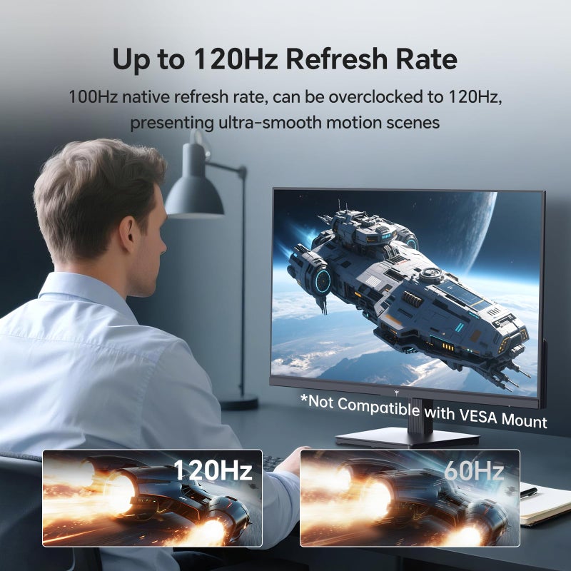 KTC 27 Inch QHD Computer Monitor 100Hz, Up to 120Hz, IPS Panel, 2K 1440P PC Gaming Monitor for Home Office, Adaptive-Sync Support, HDR10, Tilt Adjustable, H27D9 - Image 2