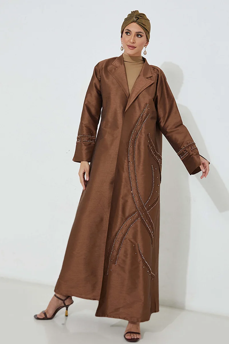 Moistreet Embellished Flared Sleeve Abaya