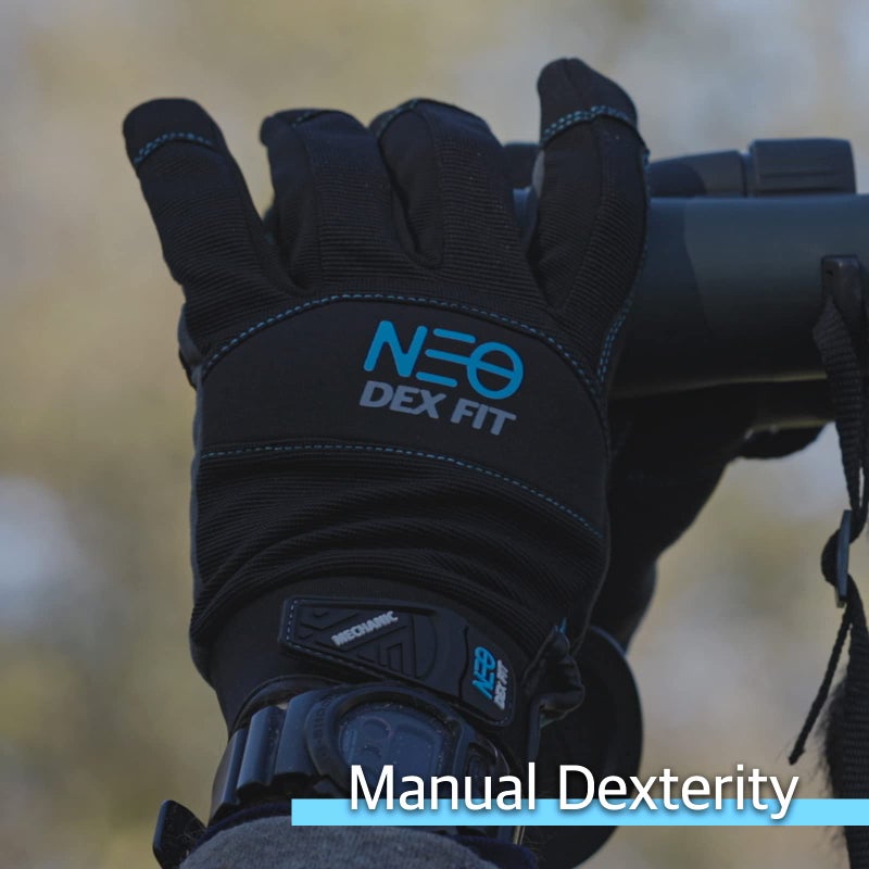 DEX FIT قفازات ميكانيكي دكس فيت MG310 خفيفة الوزن، متينة مع تعزيزات PU، قبضة قوية، ملائمة مريحة قابلة للتمدد، متوافقة مع شاشة اللمس، رقيقة وقابلة للتنفس، قابلة للغسل، سوداء (L) 1 زوج - Image 5
