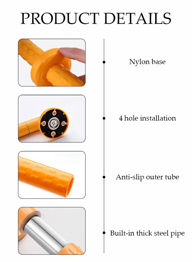 Toilet Grab Bar，Drop Down Toilet Hand Rail ，Luminous Protection,Folding Toilet Safety Rails for Bathroom with Leg Anti-Slip for Elderly Disabled Pregnant, 60cm,Yellow - Image 3