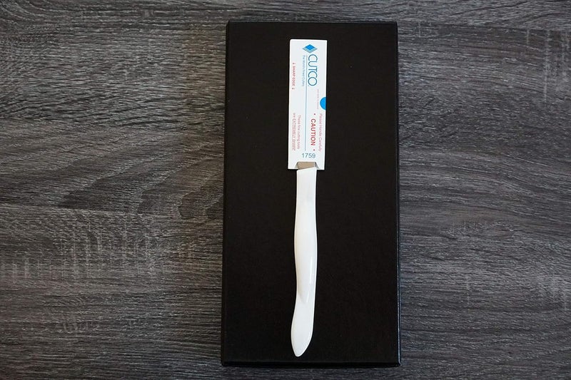 Cutco Model 1759 Table Knife with White (Pearl) handle....................3.4” High Carbon Stainless DD serrated blade.............in factory sealed plastic bag. - Image 2