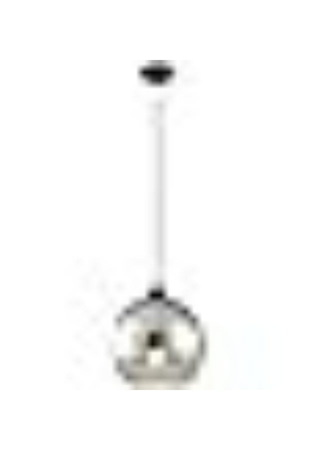 Semi-painted glass pendant lamp, ceiling hanging lamp with a simple modern design, chandelier for kitchen, dining room and bedroom (silver, 15 cm and 1 meter long cable) - Image 1