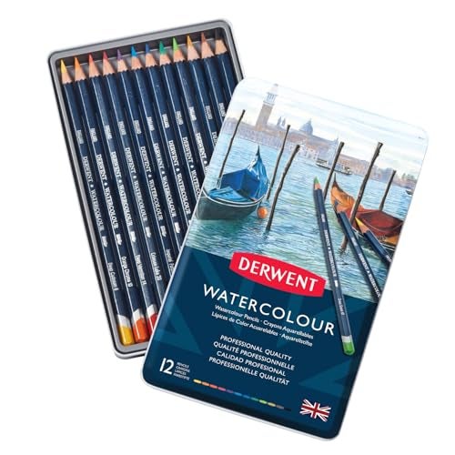 Derwent Colored Pencils Watercolour Water Color Pencils Drawing Art Metal Tin 12 Count 32881