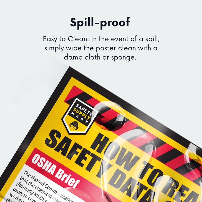 Safety Supply Mart كيفية قراءة ملصق بيانات السلامة (SDS/MSDS) ، 24 × 33 بوصة ، ورق مطلي بالأشعة فوق البنفسجية (ملصق) - Image 4