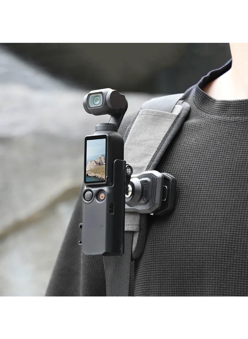 Generic - For DJI Osmo Pocket 3 Expansion Adapter Frame Protective Case Cold Shoe Brackets Handle Housing Shell Cover with Foldable Two Claw Interface for Microphones Fill Lights Grip - Image 1