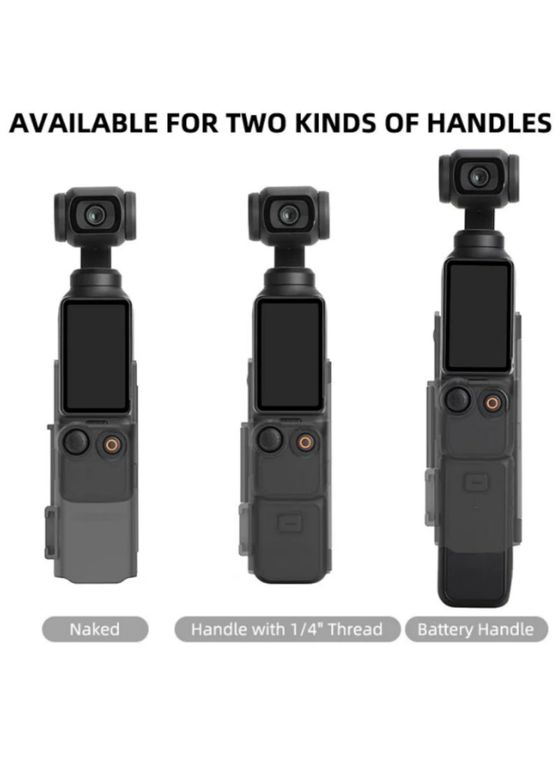 Generic - For DJI Osmo Pocket 3 Expansion Adapter Frame Protective Case Cold Shoe Brackets Handle Housing Shell Cover with Foldable Two Claw Interface for Microphones Fill Lights Grip - Image 1