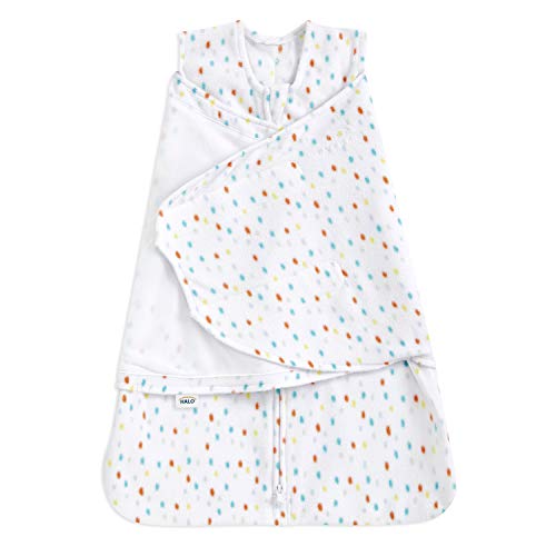 HALO Micro-Fleece Sleepsack Swaddle, 3-Way Adjustable Wearable Blanket, TOG 3.0, Confetti, Newborn, 0-3 Months - Image 1