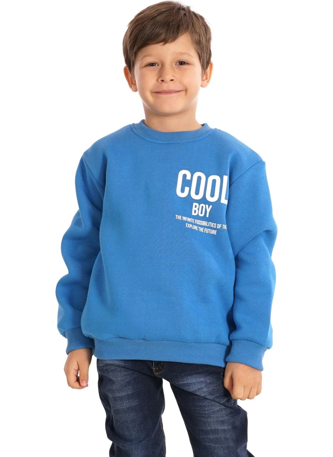 Zepkids Cool Boy Printed Saxe Color Boy Sweat