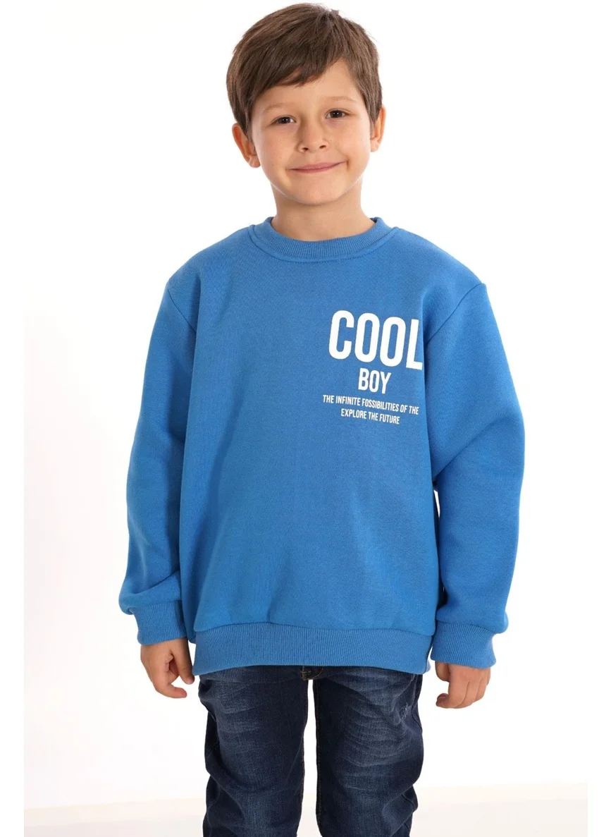 Zepkids Cool Boy Printed Saxe Color Boy Sweat