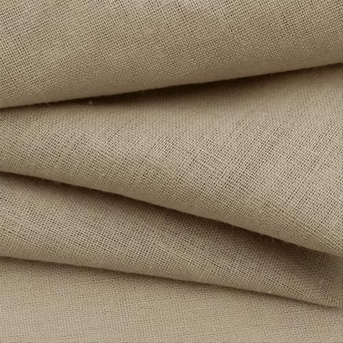 NSGZ Linen Fabric by The Yard, 61 Inch Wide Natural Blend Cloth, 60% Linen 40% Cotton Fabric for Sewing, Embroidery, Needlework and Tablecloths (Natural, 1 Yard) - Image 1